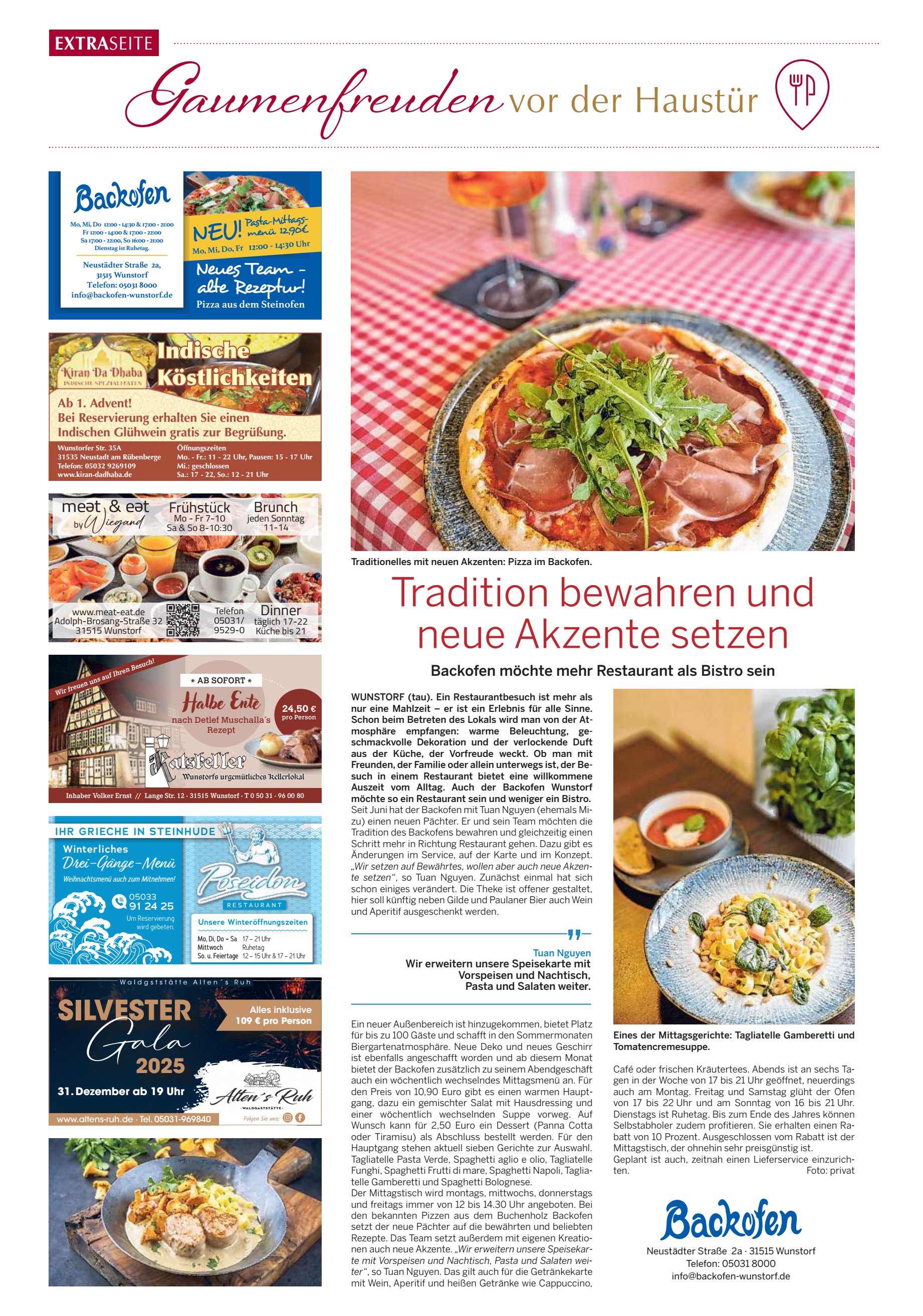 Gaumenfreuden Tradition bewahren