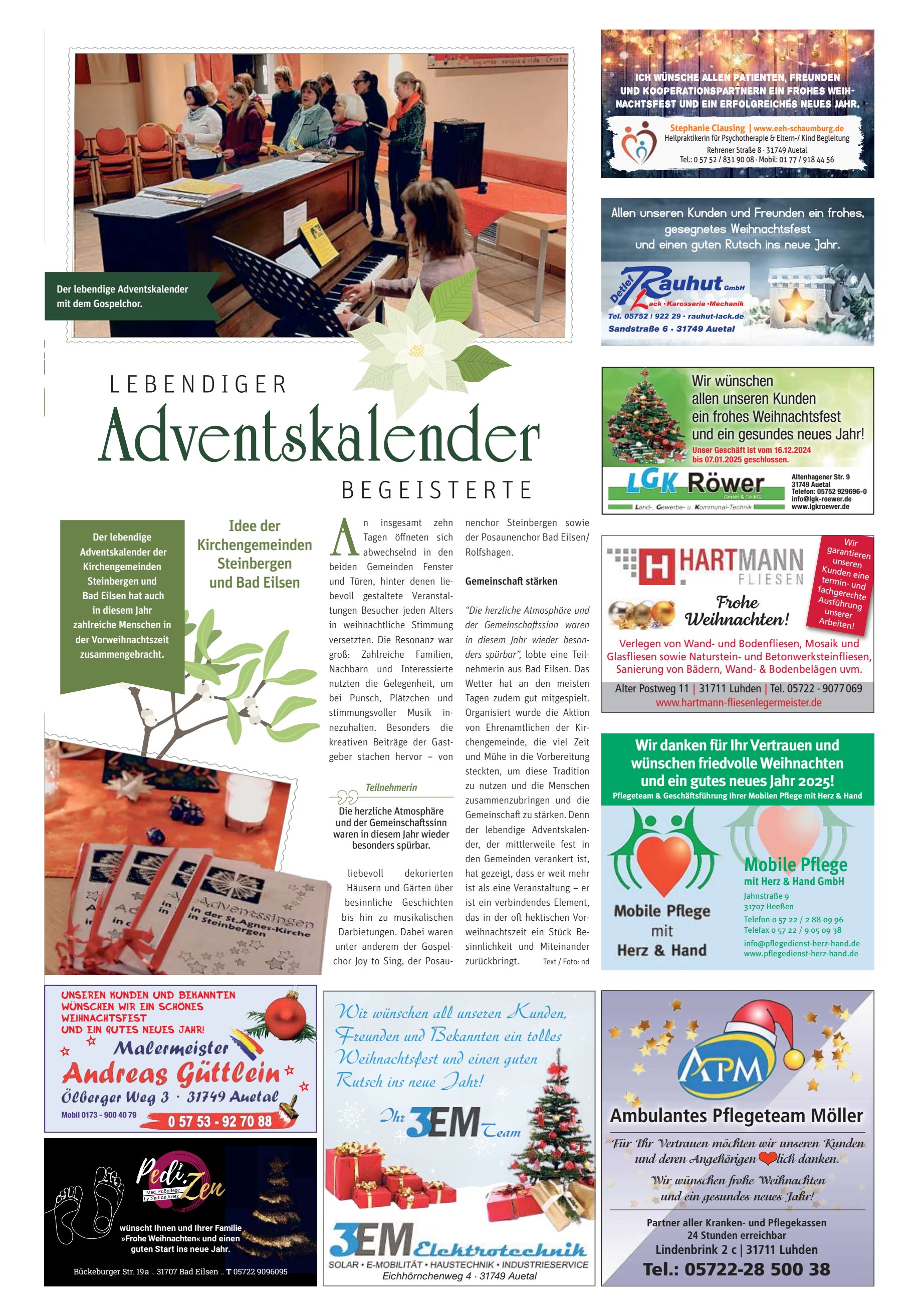 Adventskalender wünschen unseren